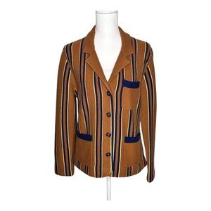 NoName Prep Pinstripe Blazer Nutty Stripe Wool Cashmere Medium